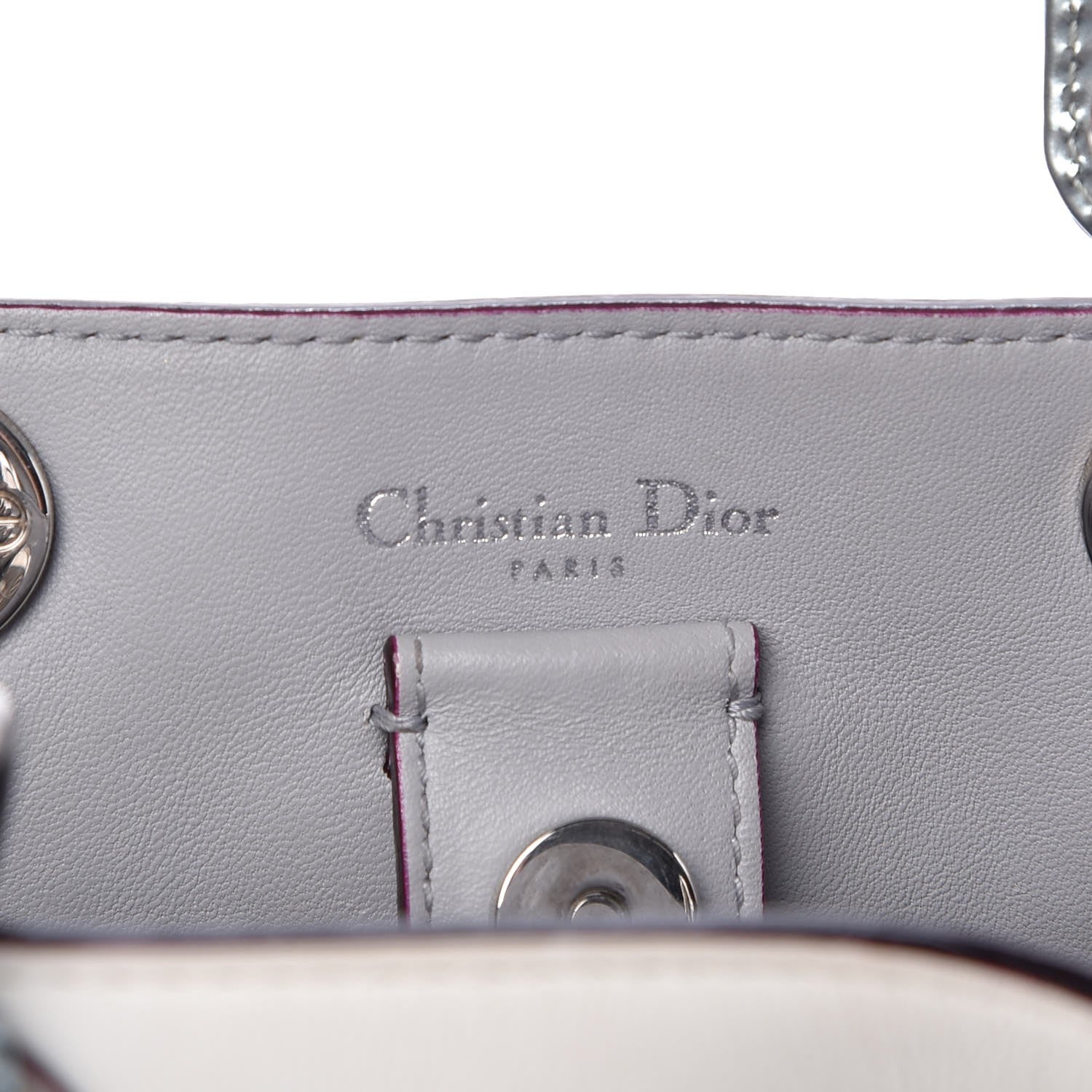 Christian Dior Calfskin Small Diorissimo White Grey 7 of 16