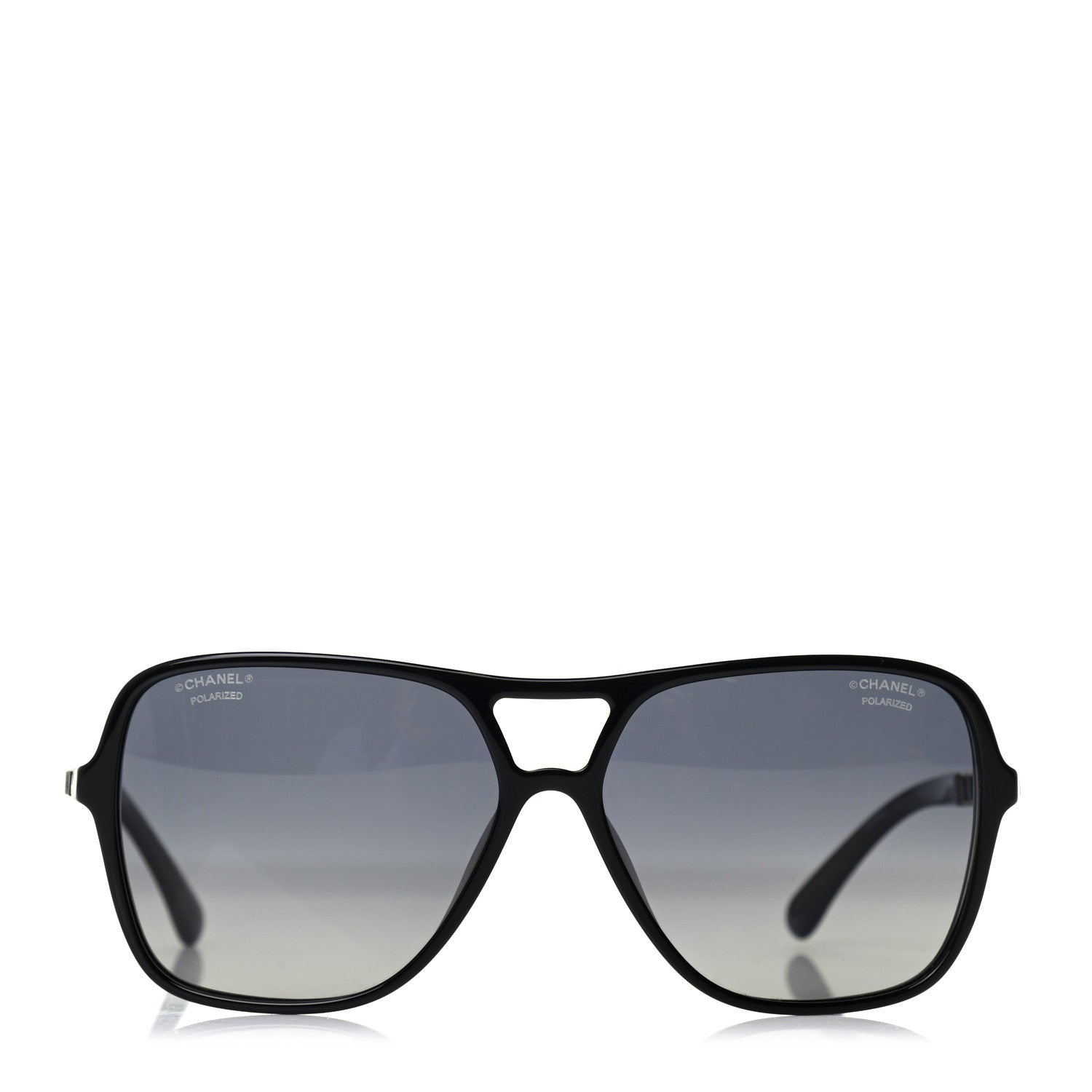 Chanel Metal Calfskin CC Chain Polarized Pilot Sunglasses 5439-Q Black 2 of 4