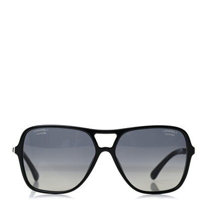 Chanel Metal Calfskin CC Chain Polarized Pilot Sunglasses 5439-Q Black 2 of 4