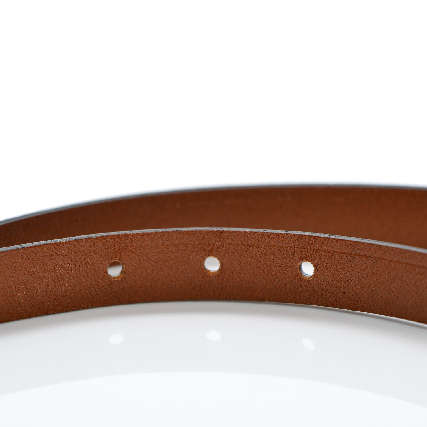 Hermes Chamonix Tadelakt Behapi Double Tour Reversible Bracelet Small Black Fauve 4 of 5