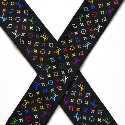 Louis Vuitton Silk Monogram Multicolor Bandeau Black 4 of 4