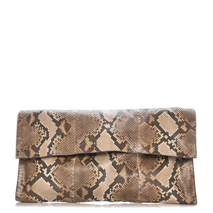 Gucci Python Large Flap Clutch Brown 1 of 8