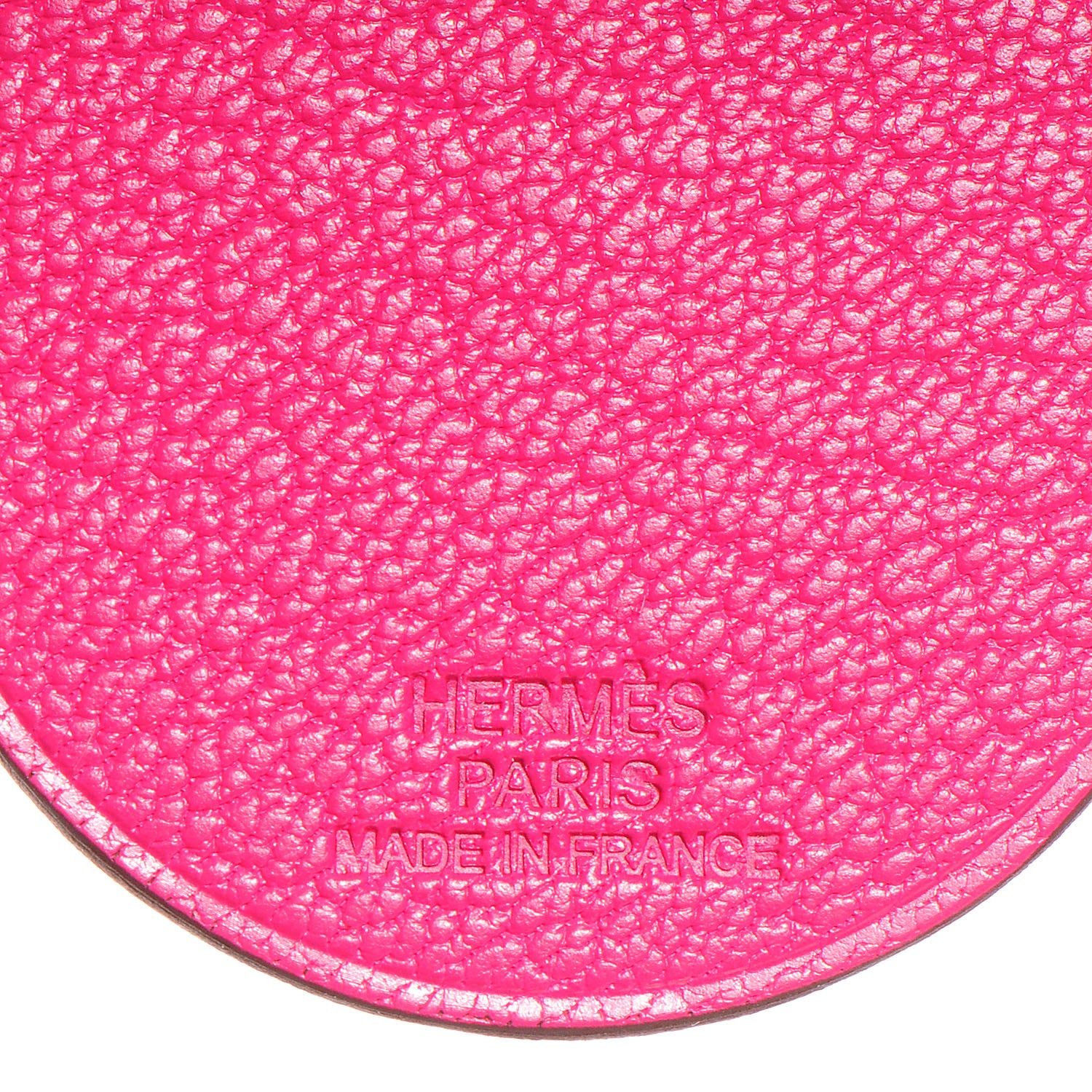 Hermes Chevre Mysore Pig Key Chain Pink Rose Shocking 3 of 5