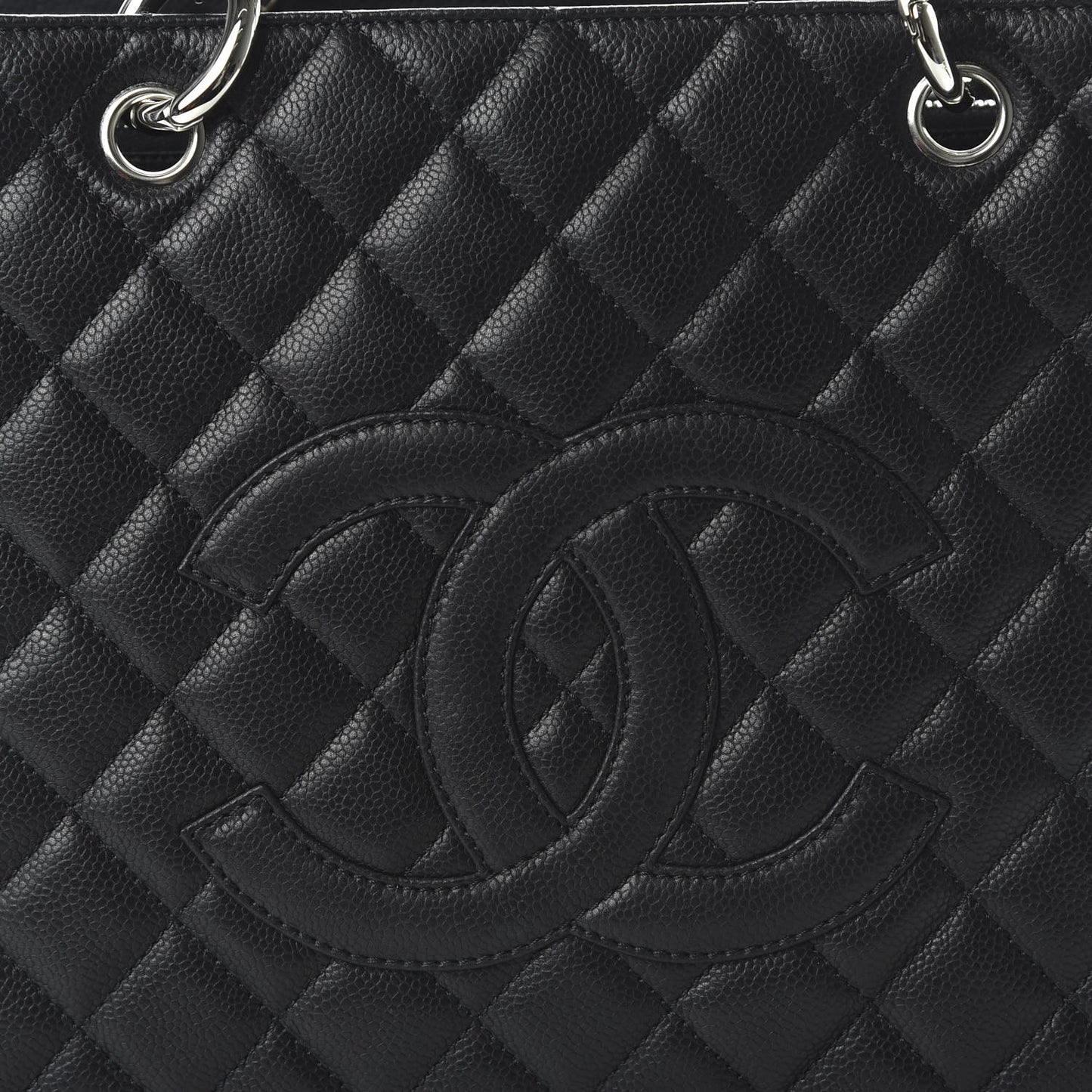 Caviar Quilted Grand Shopping Tote GST Black