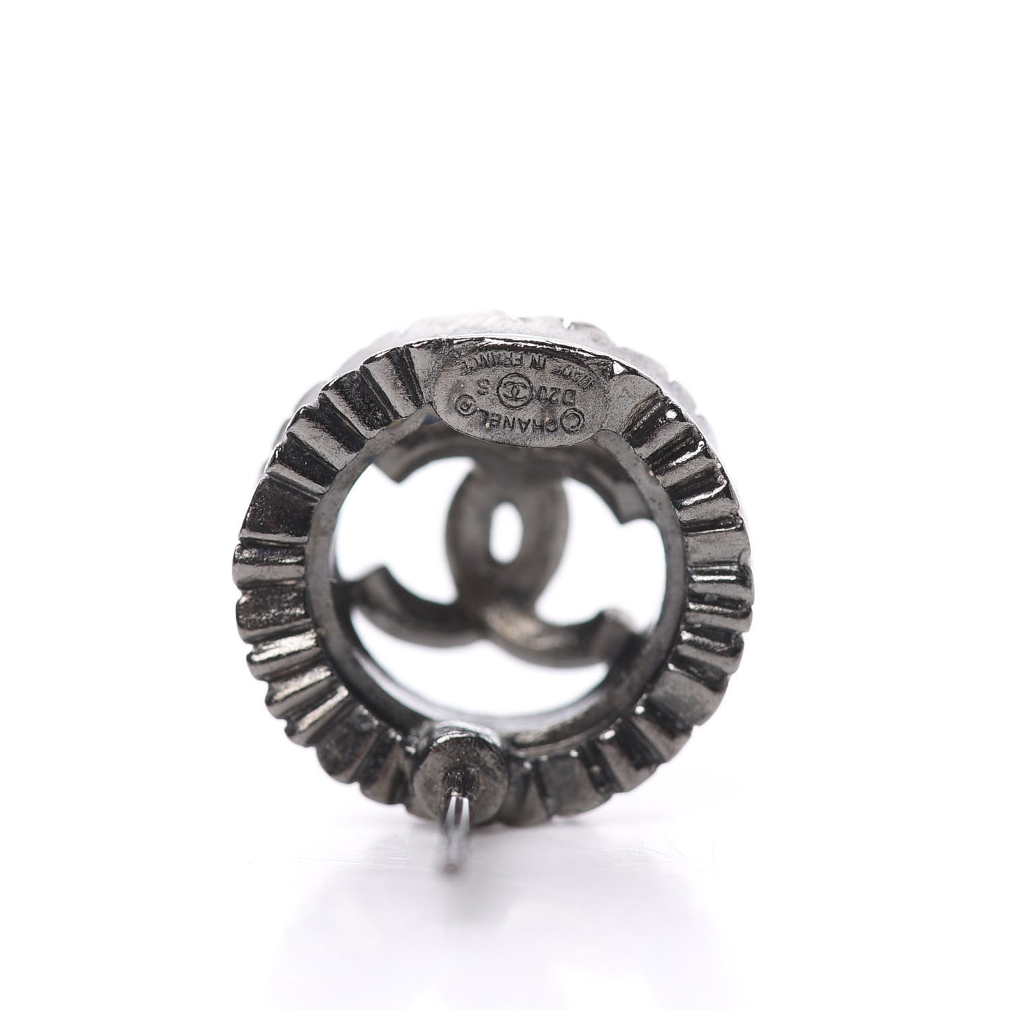 Ruthenium Crystal CC Round Earrings Silver
