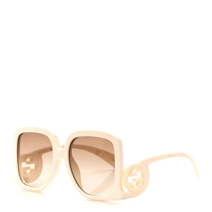 Gucci Acetate Rectangle Frame Sunglasses GG1326S White 1 of 9