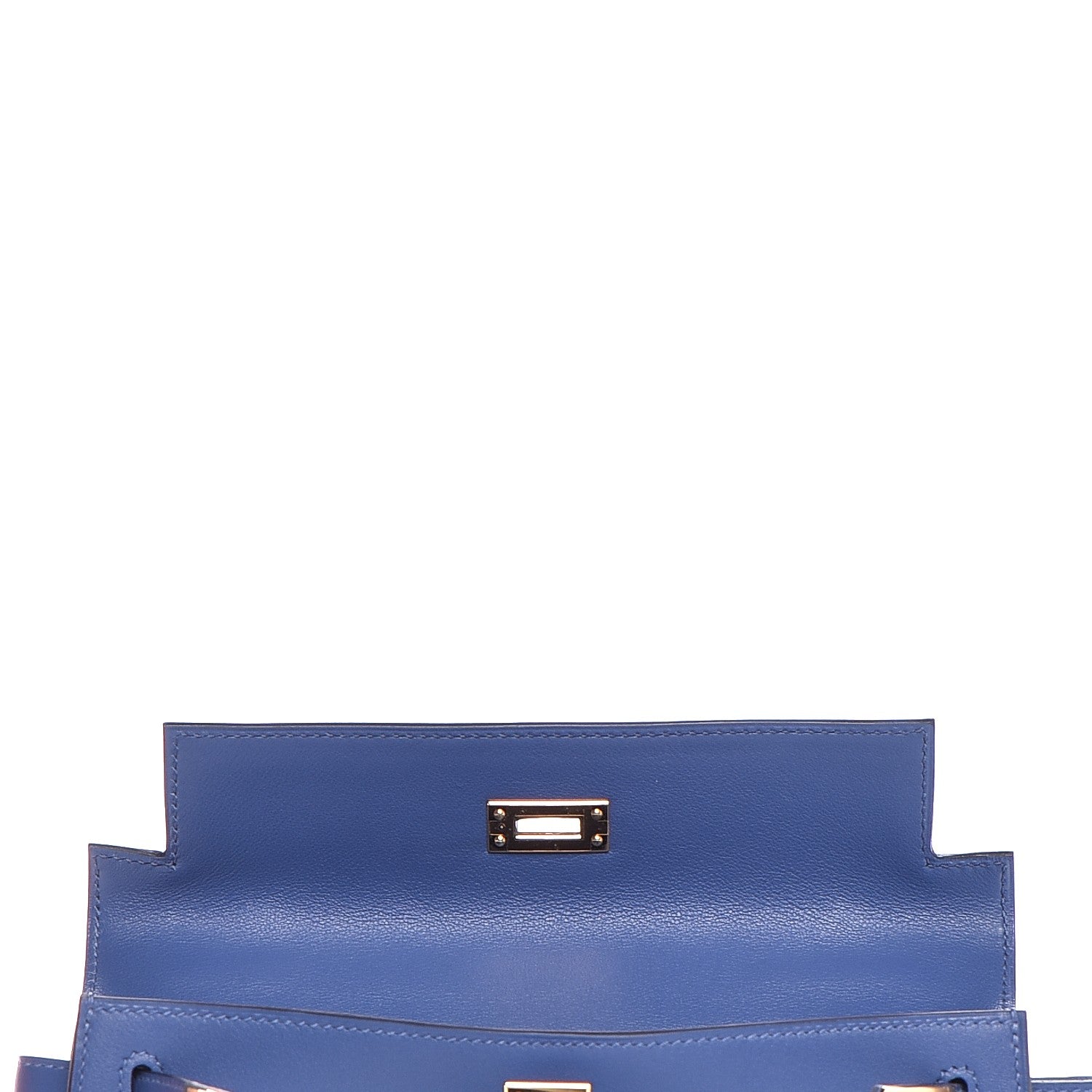 Hermes Swift Kelly Pochette Clutch Bleu Brighton 14 of 27