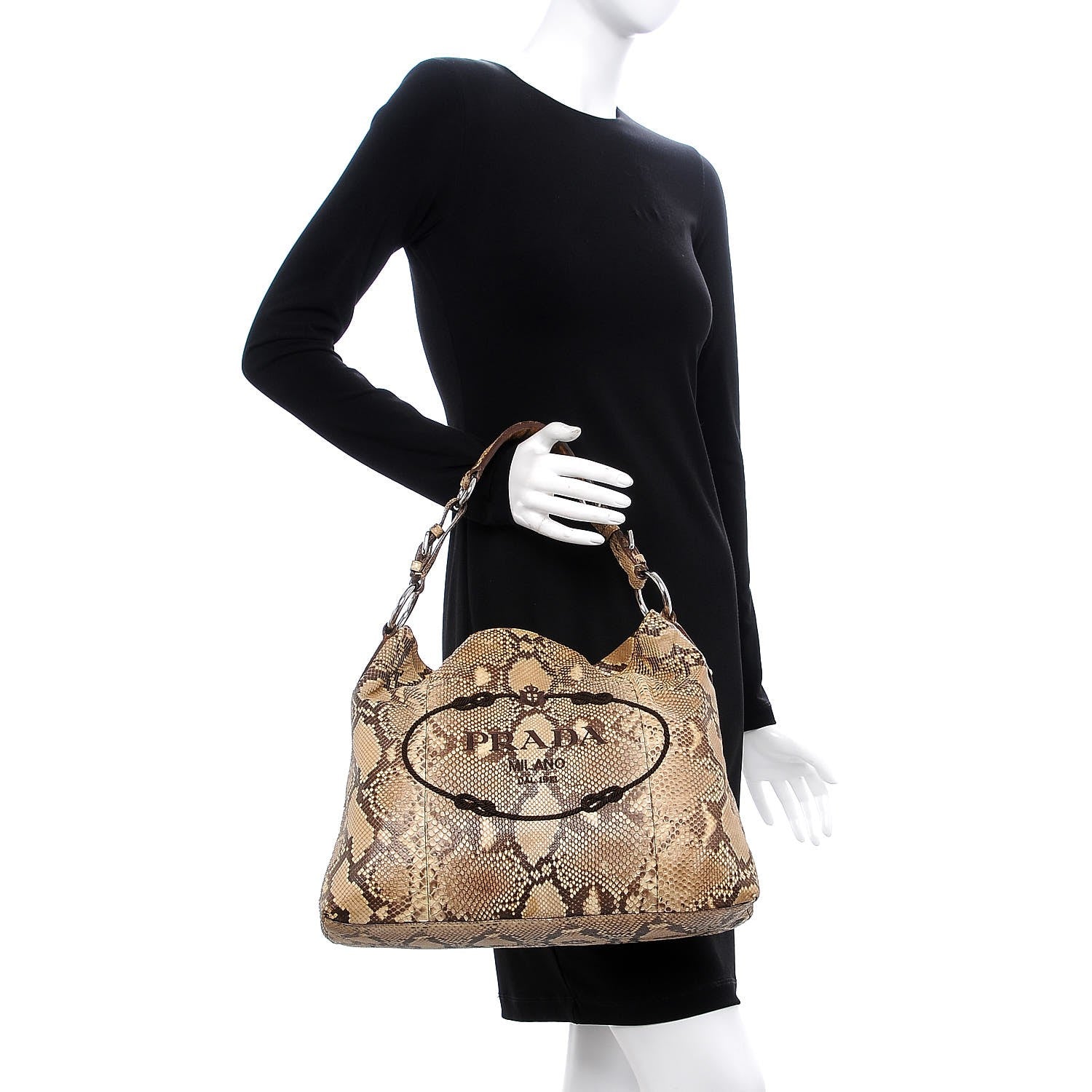 Prada Python Logo Hobo Roccia 2 of 13