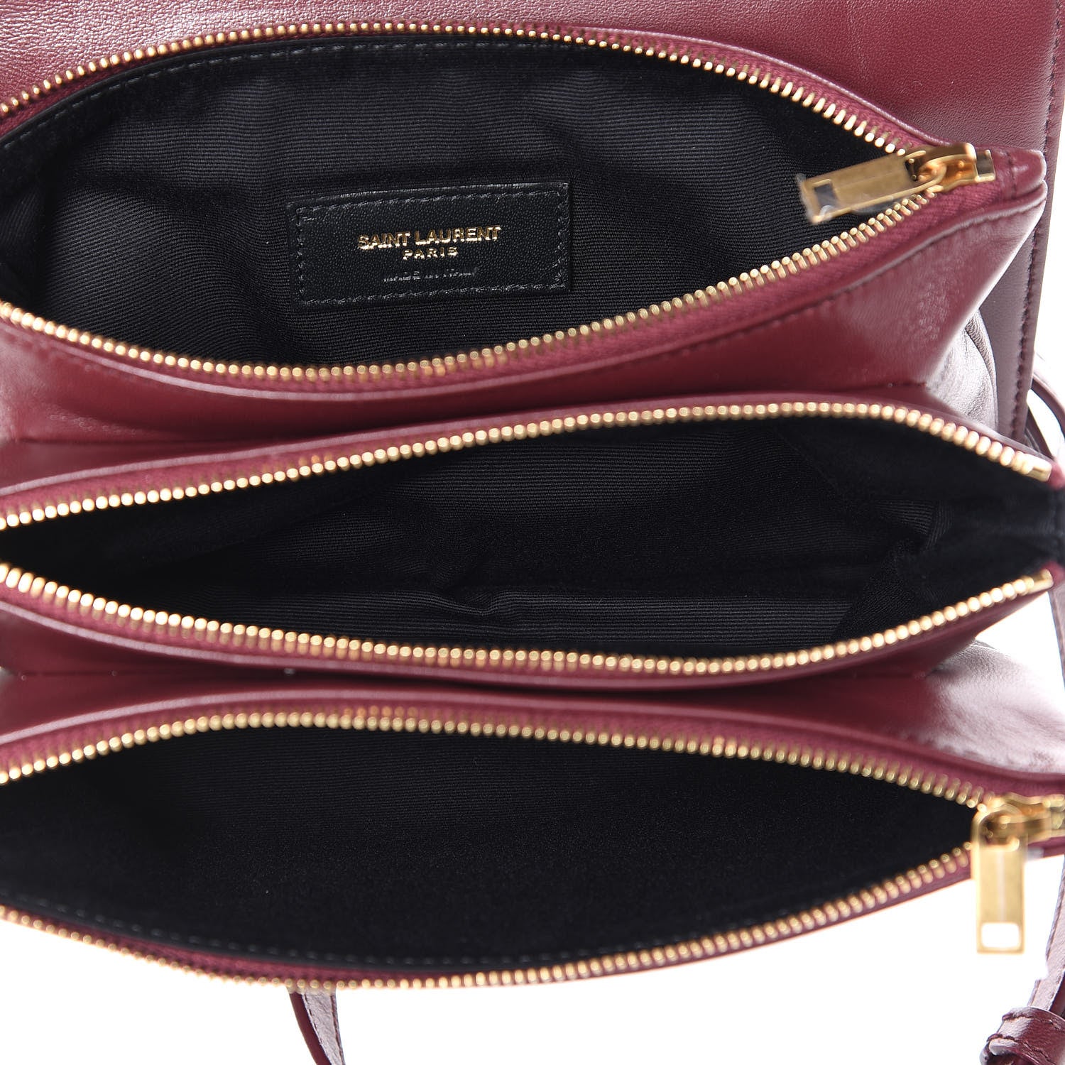 Saint Laurent Lambskin Diamond Quilted Angie Chain Bag Burgundy 4 of 13