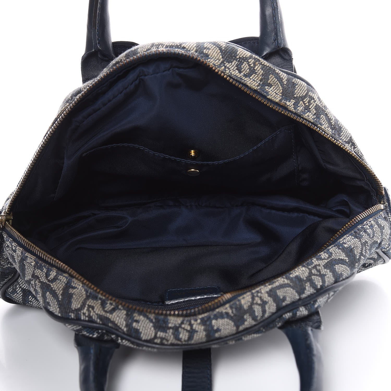 Christian Dior Monogram Mini Saddle Bowler Navy 5 of 15