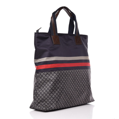 Gucci Nylon Diamante Web Tote Blue 3 of 10