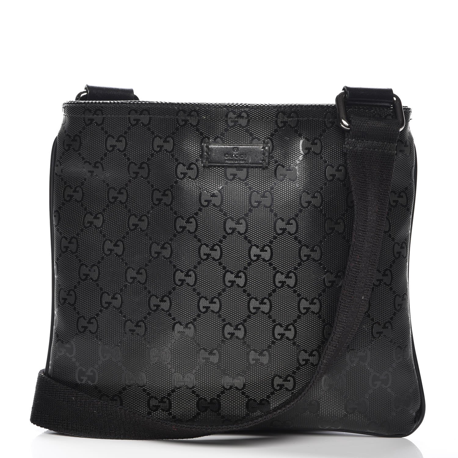 Gucci Imprime Monogram Small Flat Messenger Bag Black 1 of 7