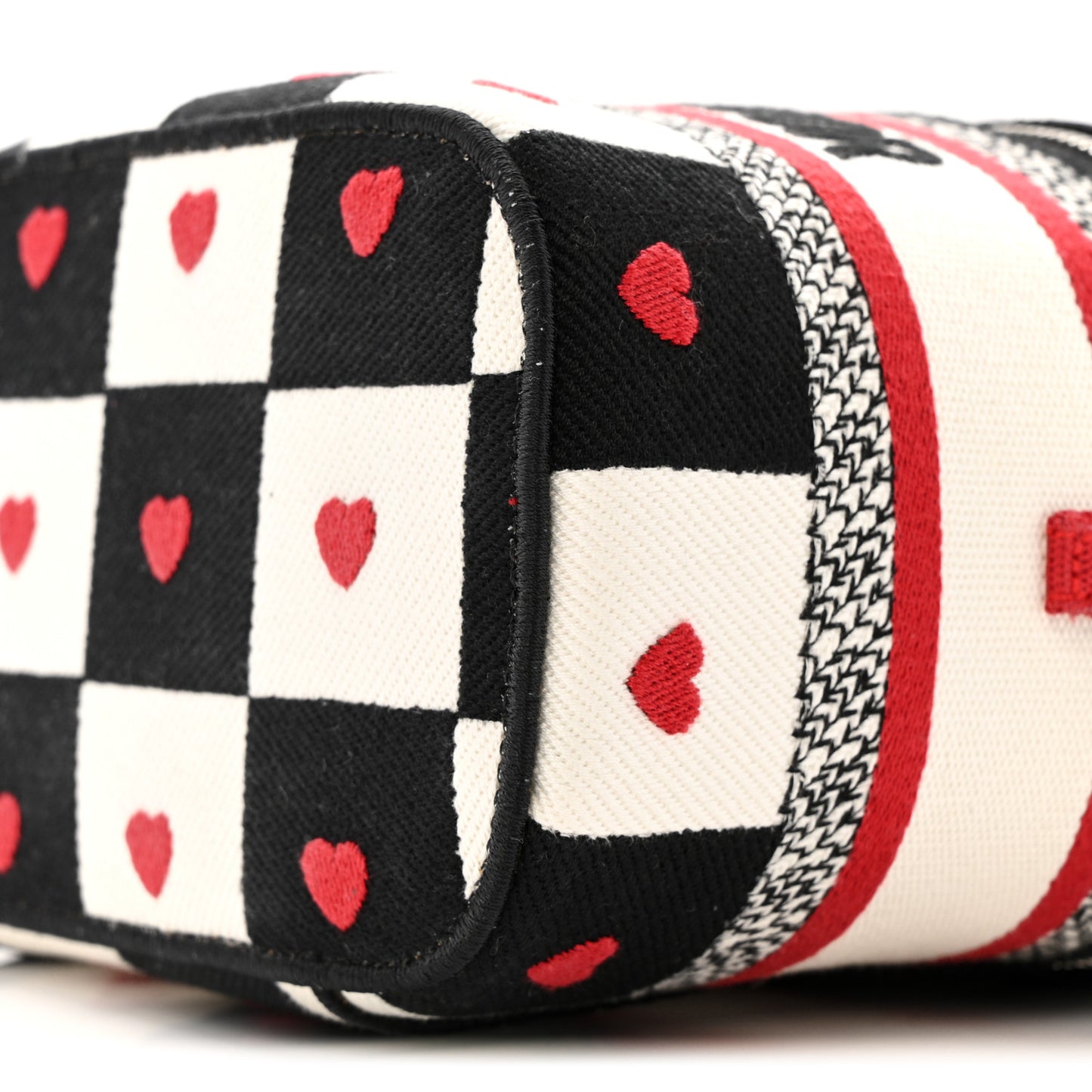Canvas D-Chess Embroidered Dioramour Diortravel Vanity Case Red