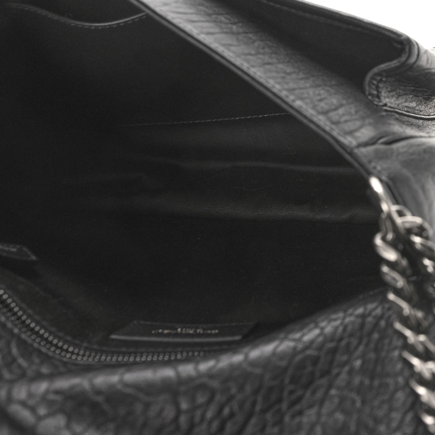 Grained Lambskin Monogram Medium Niki Chain Satchel Black