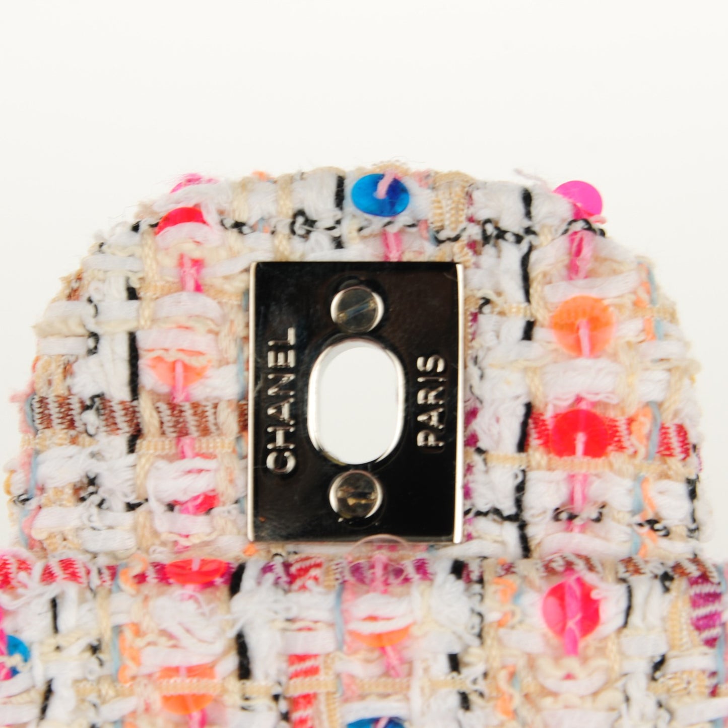 Tweed Quilted Medium Fantasy Sequin Double Flap Multicolor