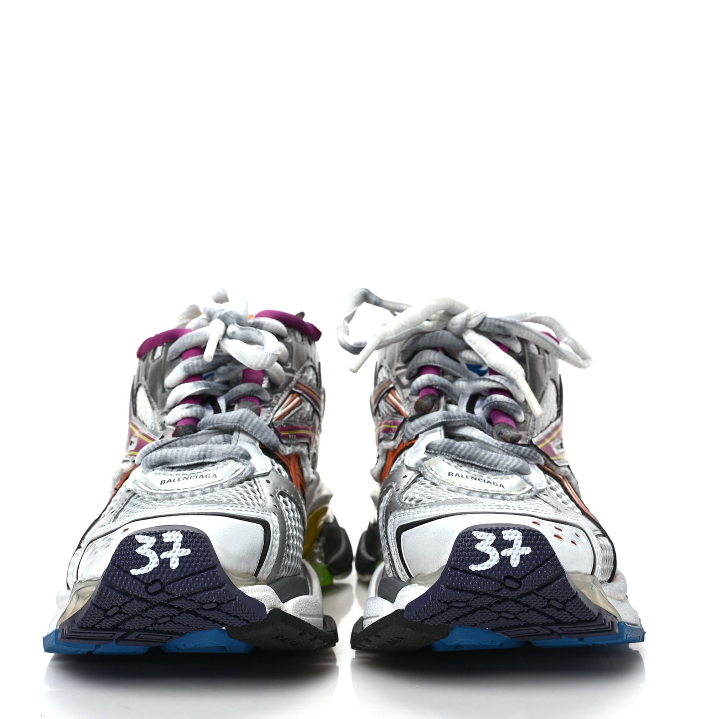 Mesh Rubber Womens Runner Sneakers 37 Multicolor