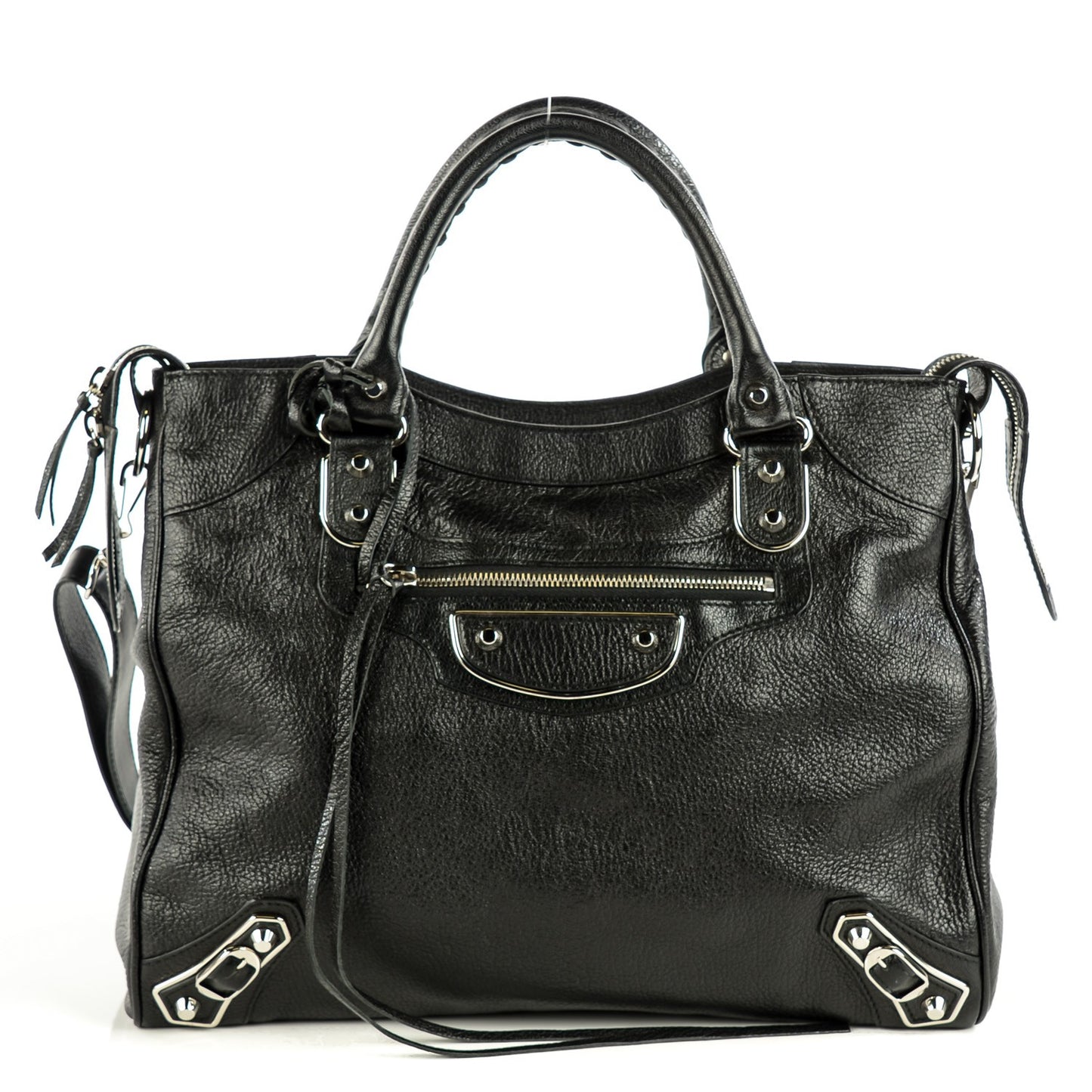 Chevre Silver Metallic Edge Hardware Velo Black
