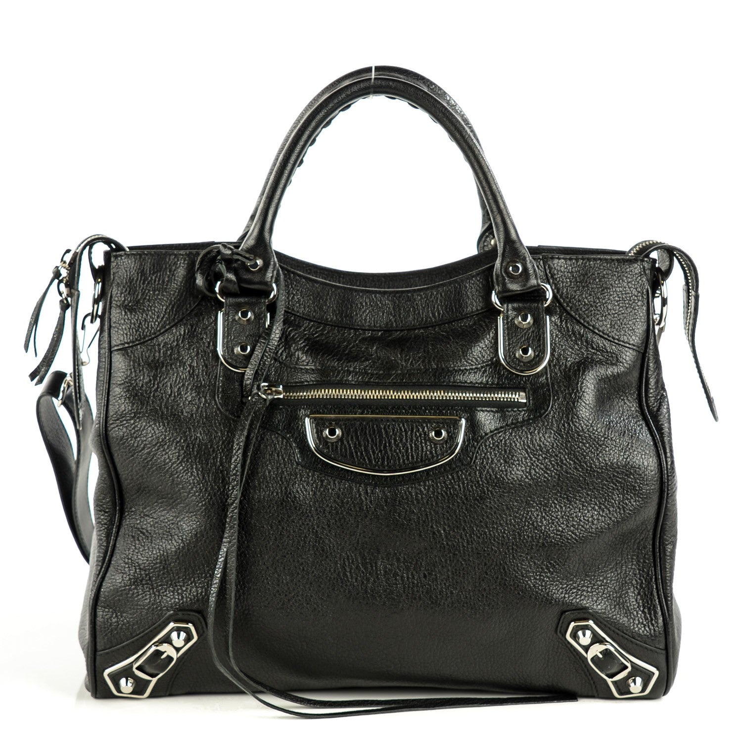 Balenciaga Chevre Silver Metallic Edge Hardware Velo Black 1 of 11