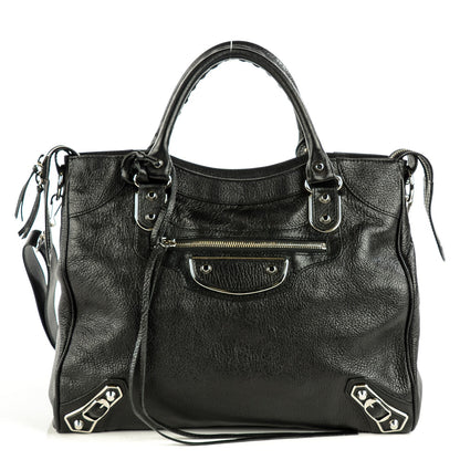 Balenciaga Chevre Silver Metallic Edge Hardware Velo Black 1 of 11