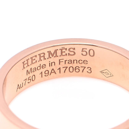 Hermes 18K Rose Gold Diamond PM Kelly Ring 50 5.25 5 of 5