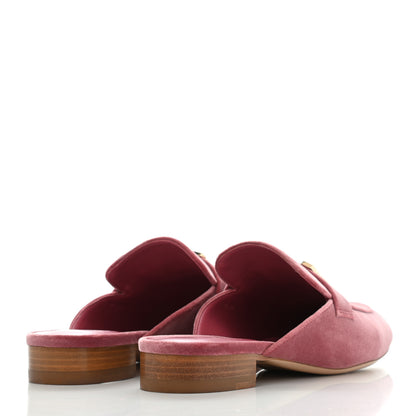 Hermes Velvet Trocadero Mules 37 Rose De Venise 4 of 7