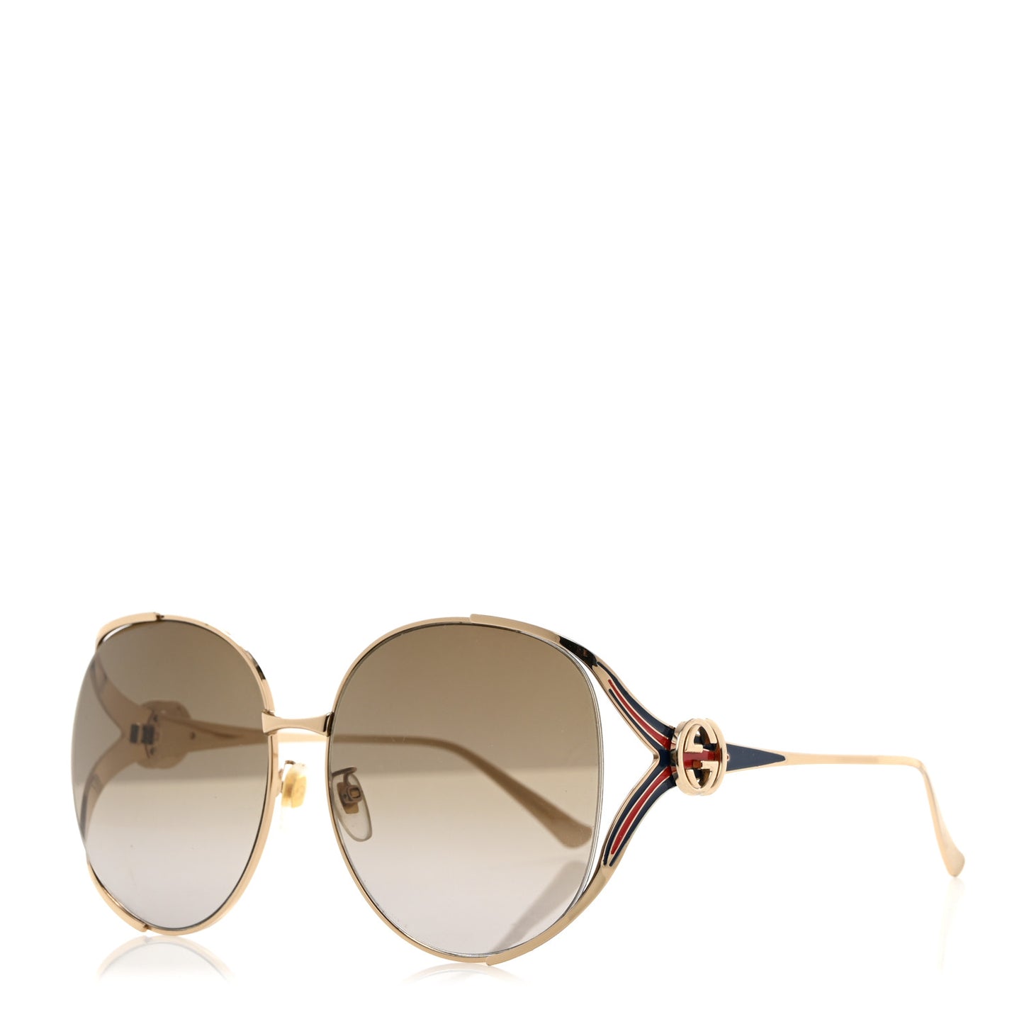 Metal Oversized Round Frame GG0225S Sunglasses Gold
