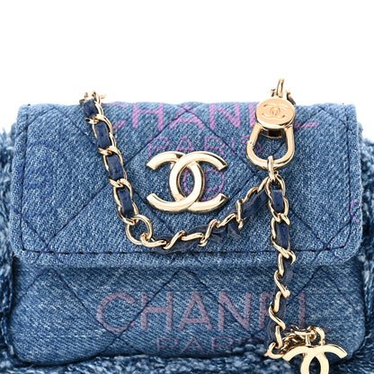 Chanel Denim Quilted Denim Mood Belt Bag Blue Multicolor 8 of 10