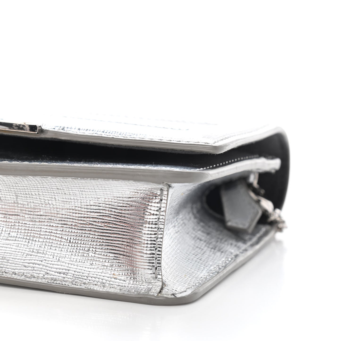 Vitello Mirror Elite Tube Wallet on Chain Silver