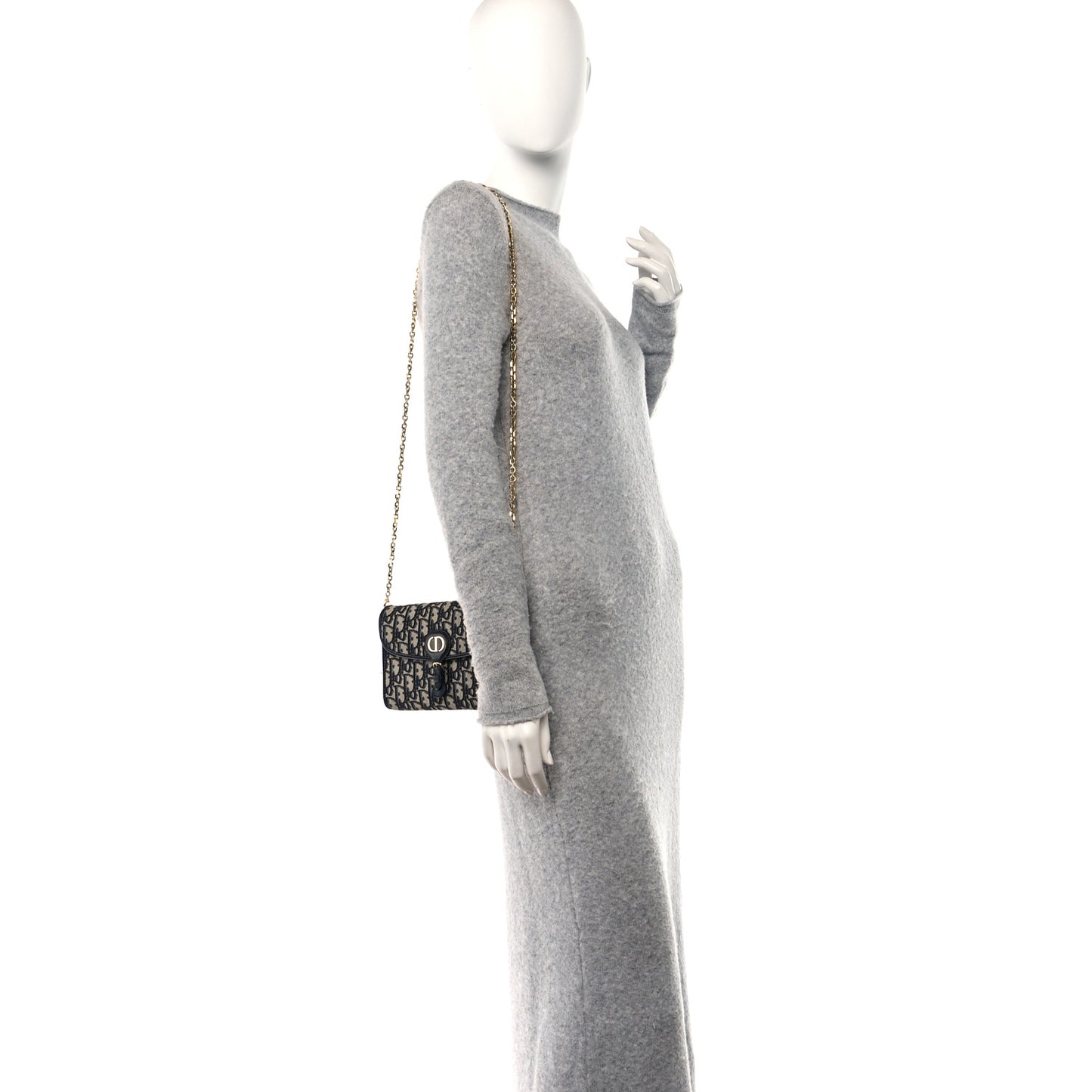Oblique Bobby East West Pouch With Chain Blue