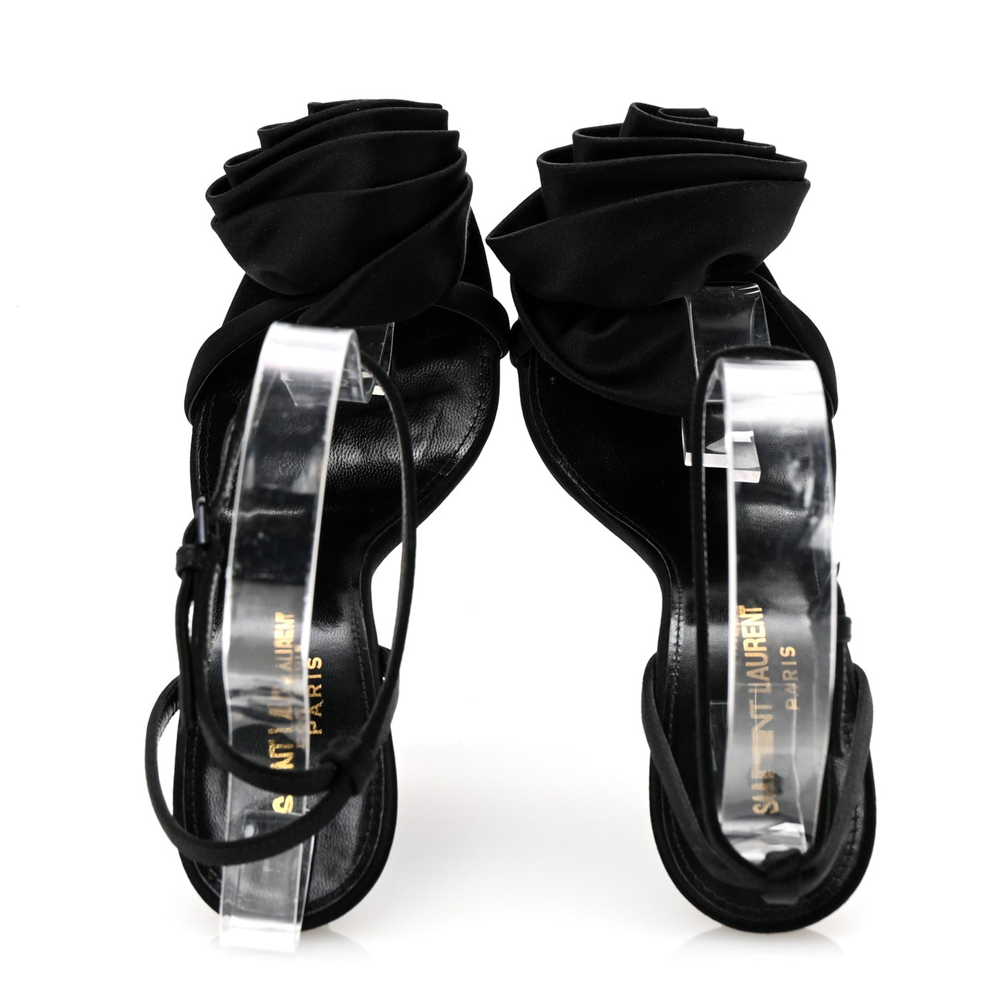 Satin Ivy 100 Ankle Strap Sandals 36 Black