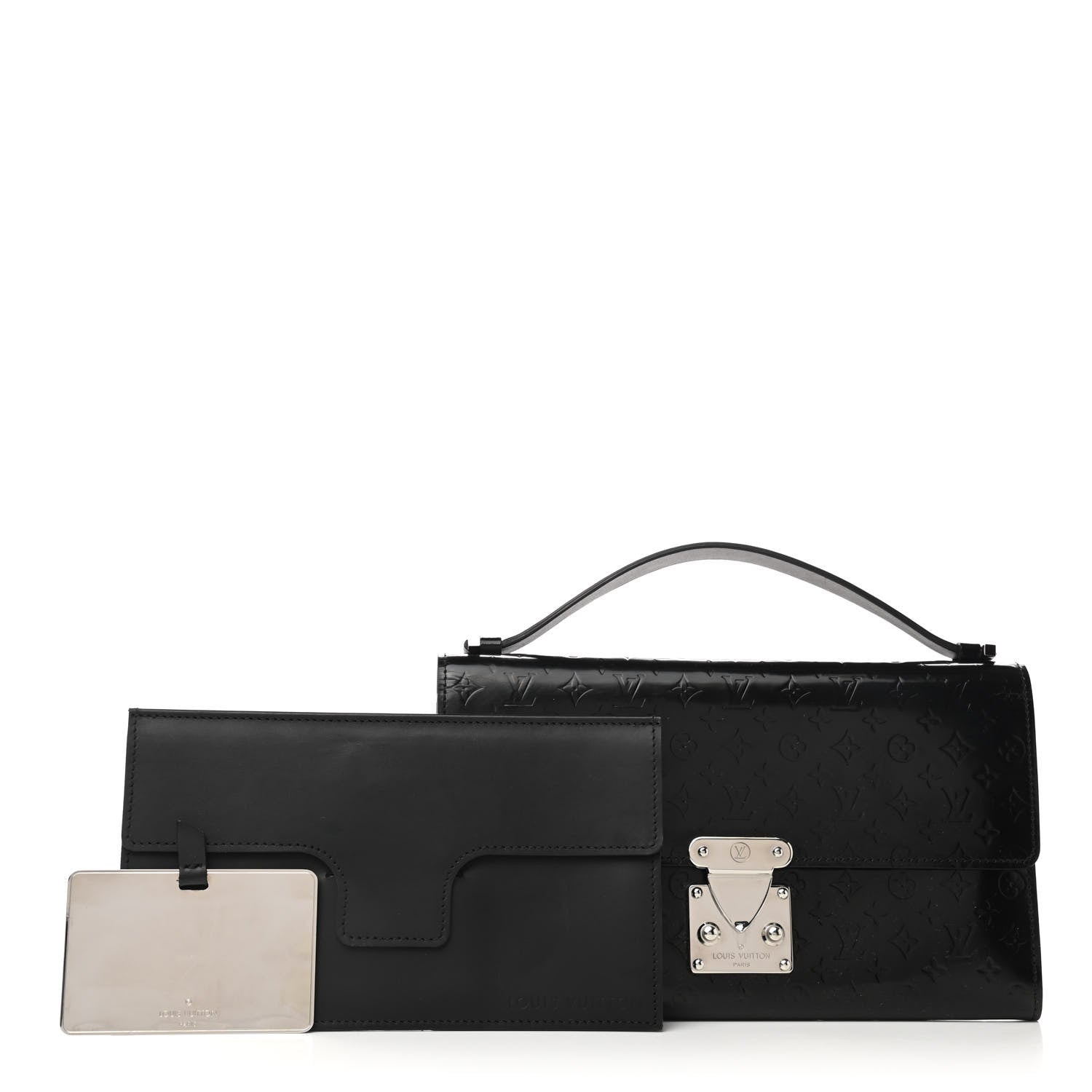 Louis Vuitton Monogram Glace Anouchka Pochette MM Black 1 of 8