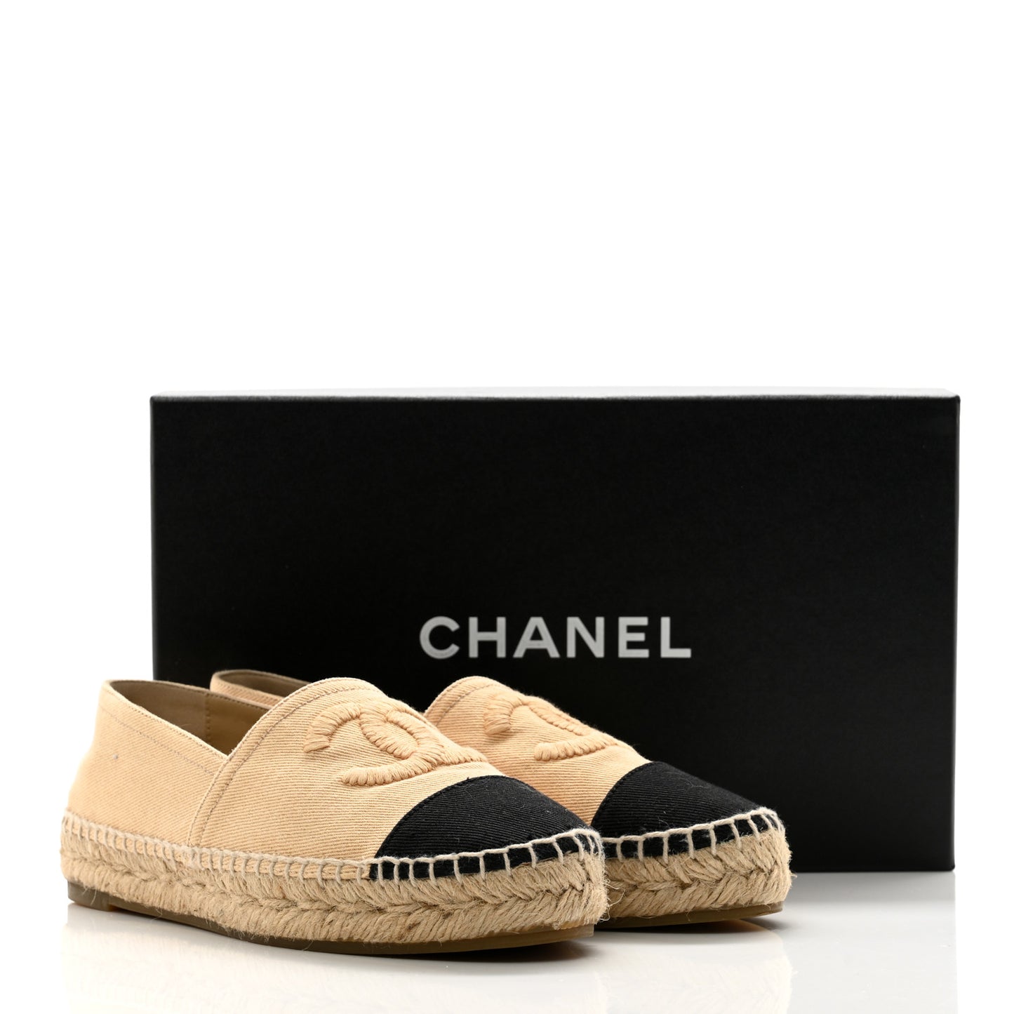 Denim CC Espadrilles 35 Beige Black