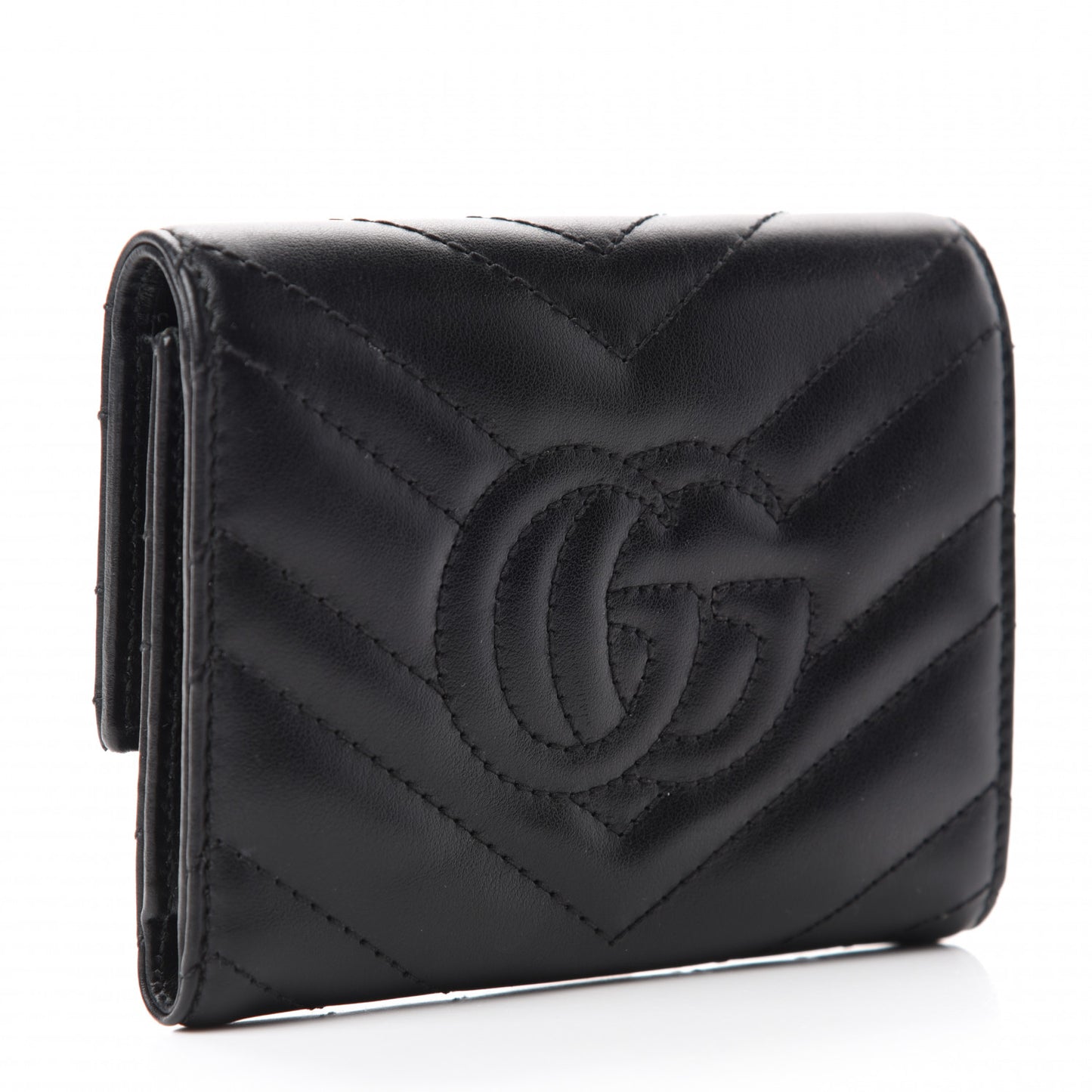 Calfskin Matelasse GG Marmont Wallet Black
