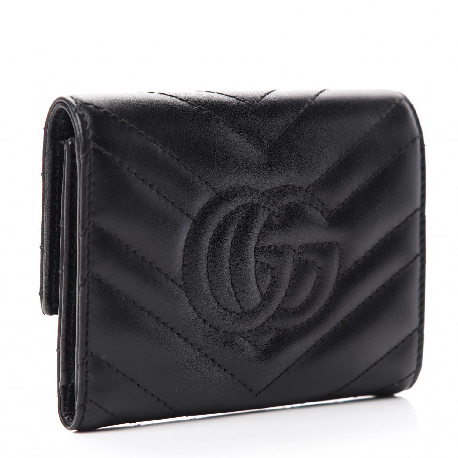 Gucci Calfskin Matelasse GG Marmont Wallet Black 3 of 7
