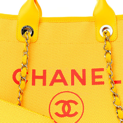 Chanel Mixed Fibers Small Deauville Tote Yellow Orange 8 of 10