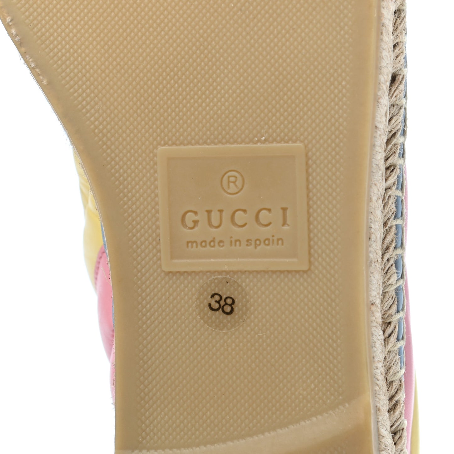 Nappa Matelasse Diagonal GG Marmont Espadrilles 38 Multicolor Pastel