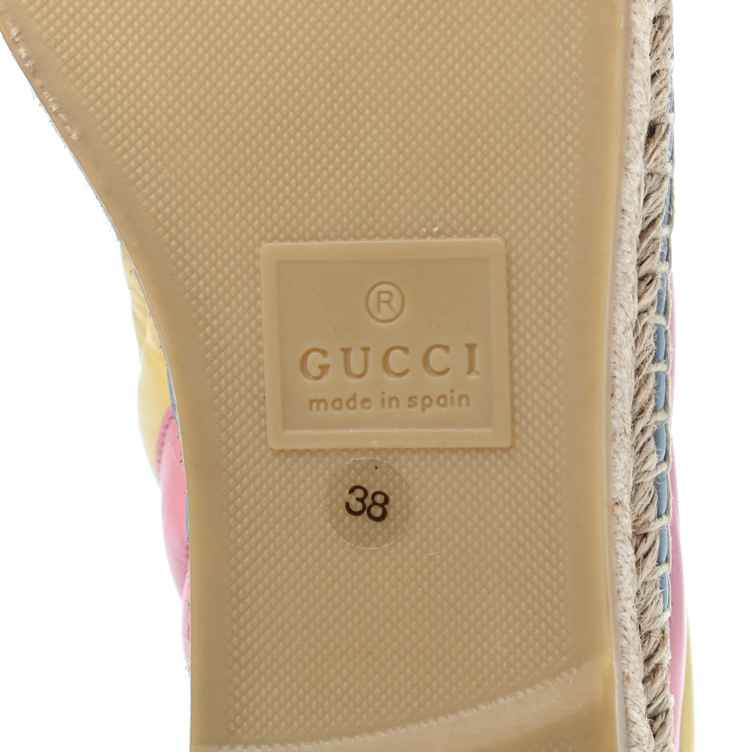 Gucci Nappa Matelasse Diagonal GG Marmont Espadrilles 38 Multicolor Pastel 6 of 8