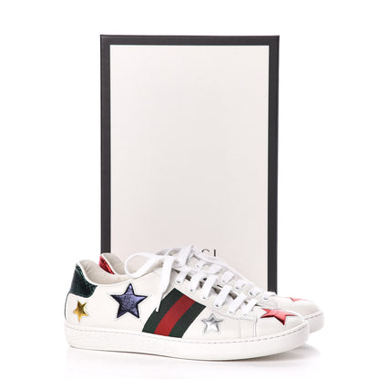 Gucci Calfskin Ayers Web Star Embroidered Womens Ace Sneakers 36 White Multi 11 of 11
