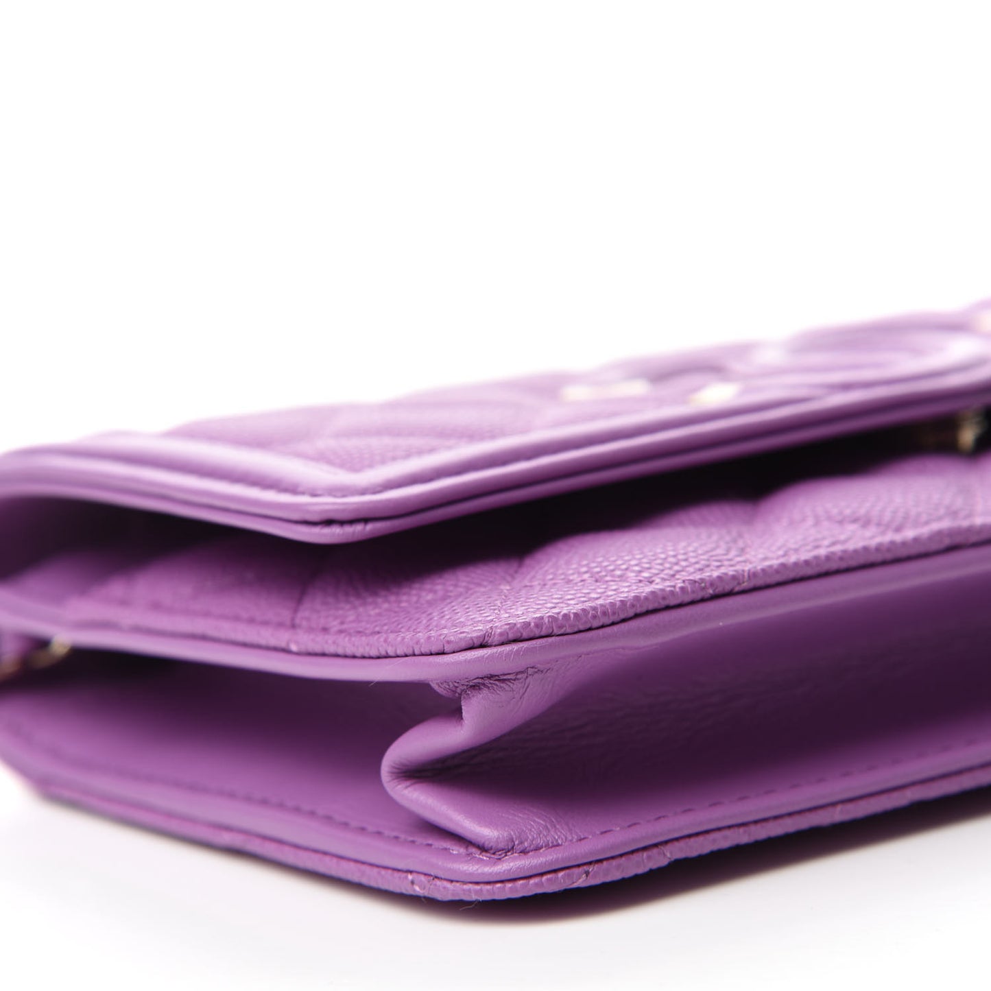 Caviar Quilted CC Filigree Wallet On Chain WOC Purple