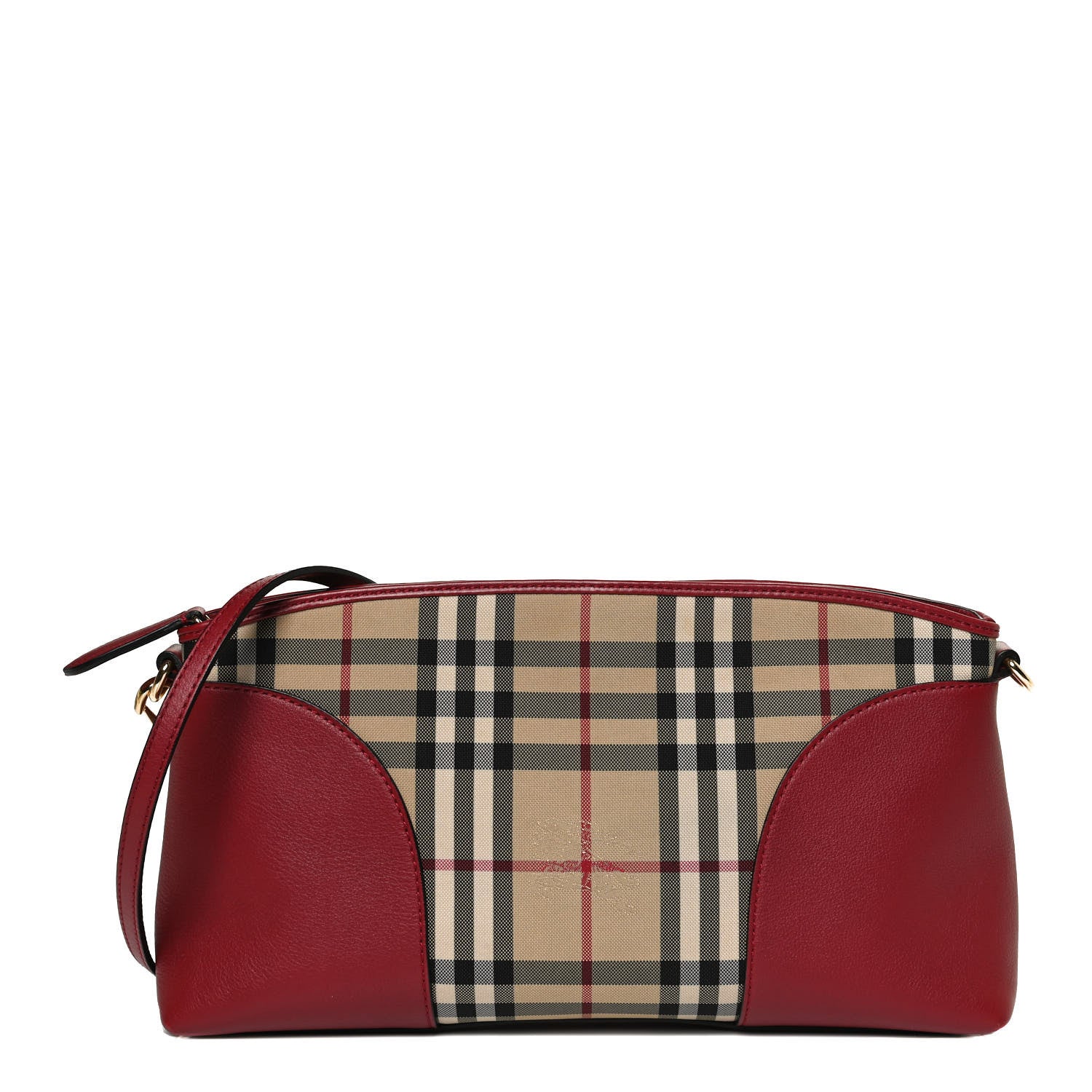 Burberry Haymarket Check Small Chichester Crossbody Clutch Red 1 of 10
