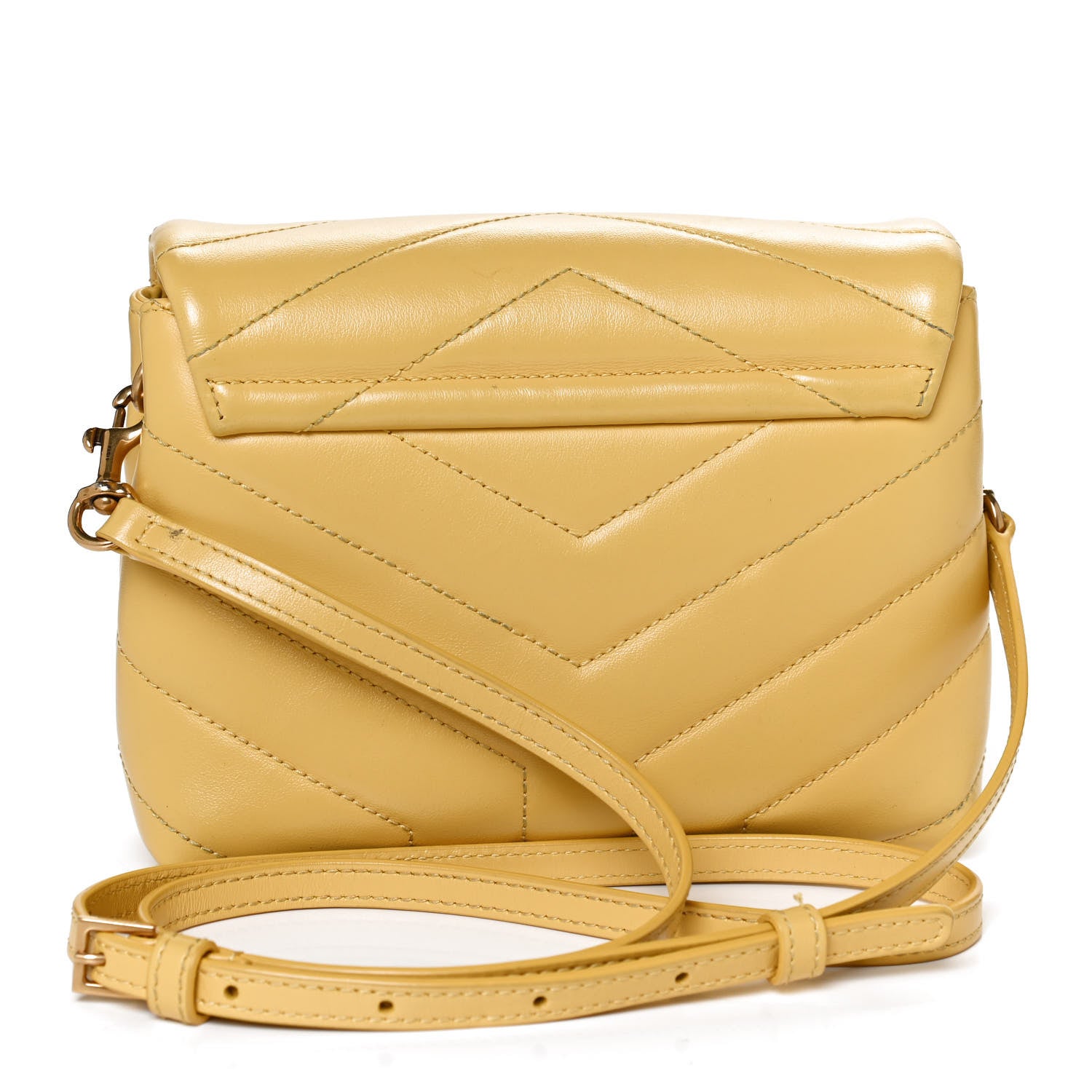 Saint Laurent Calfskin Y Quilted Monogram Toy Loulou Crossbody Bag Sunflower 3 of 11