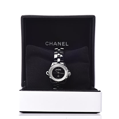 Chanel Stainless Steel Ceramic Diamond Bezel 19mm J12 Quartz Watch Black 8 of 8