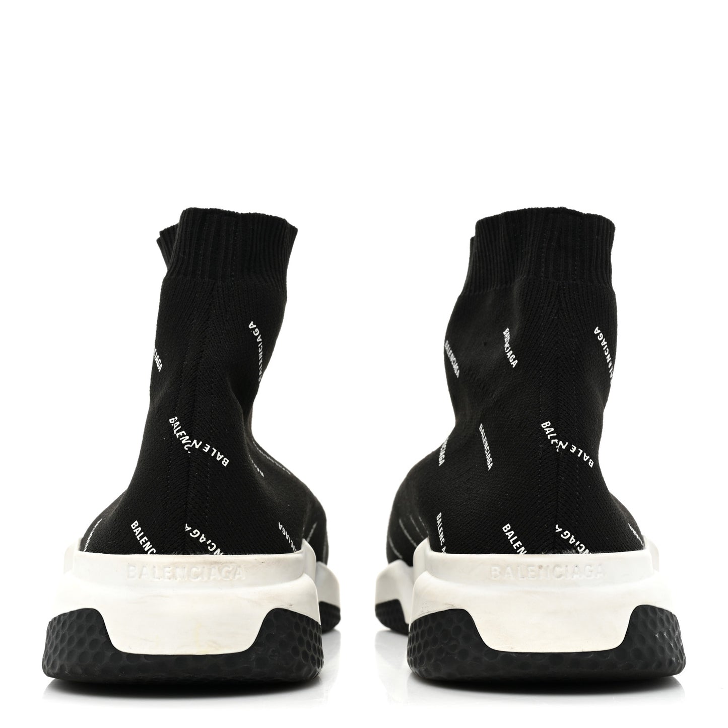 Neoprene Knit Allover Logo Bi-Color Sole Mens Speed Sneakers 11 Black White