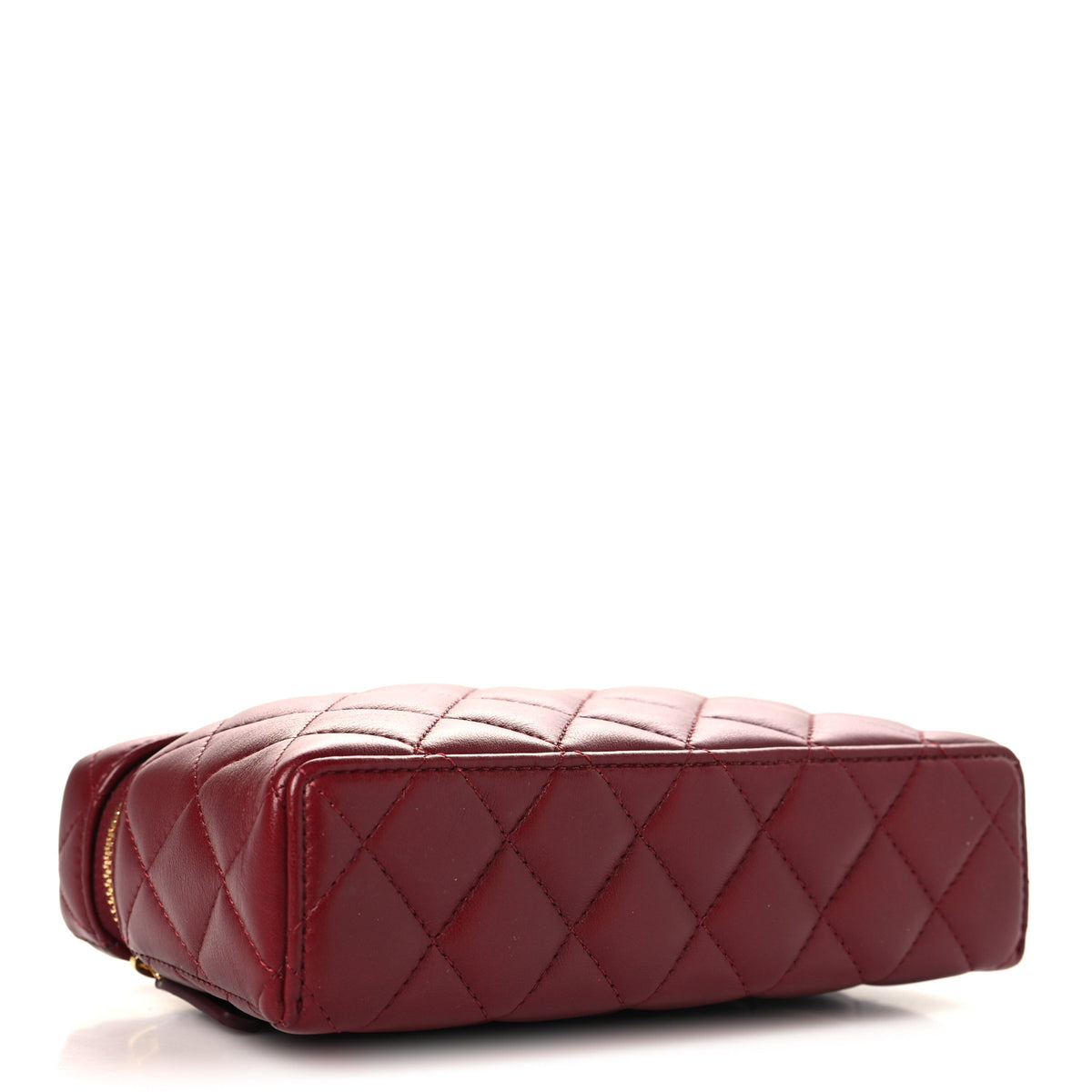 Chanel Lambskin Quilted Top Handle Slim Vanity With Chain Burgundy 4 of 10