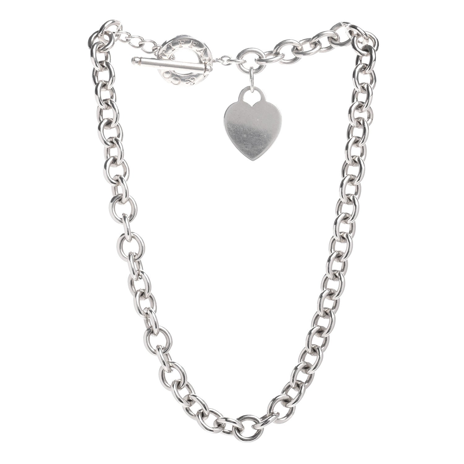 Tiffany Sterling Silver Heart Tag Toggle Necklace 3 of 4