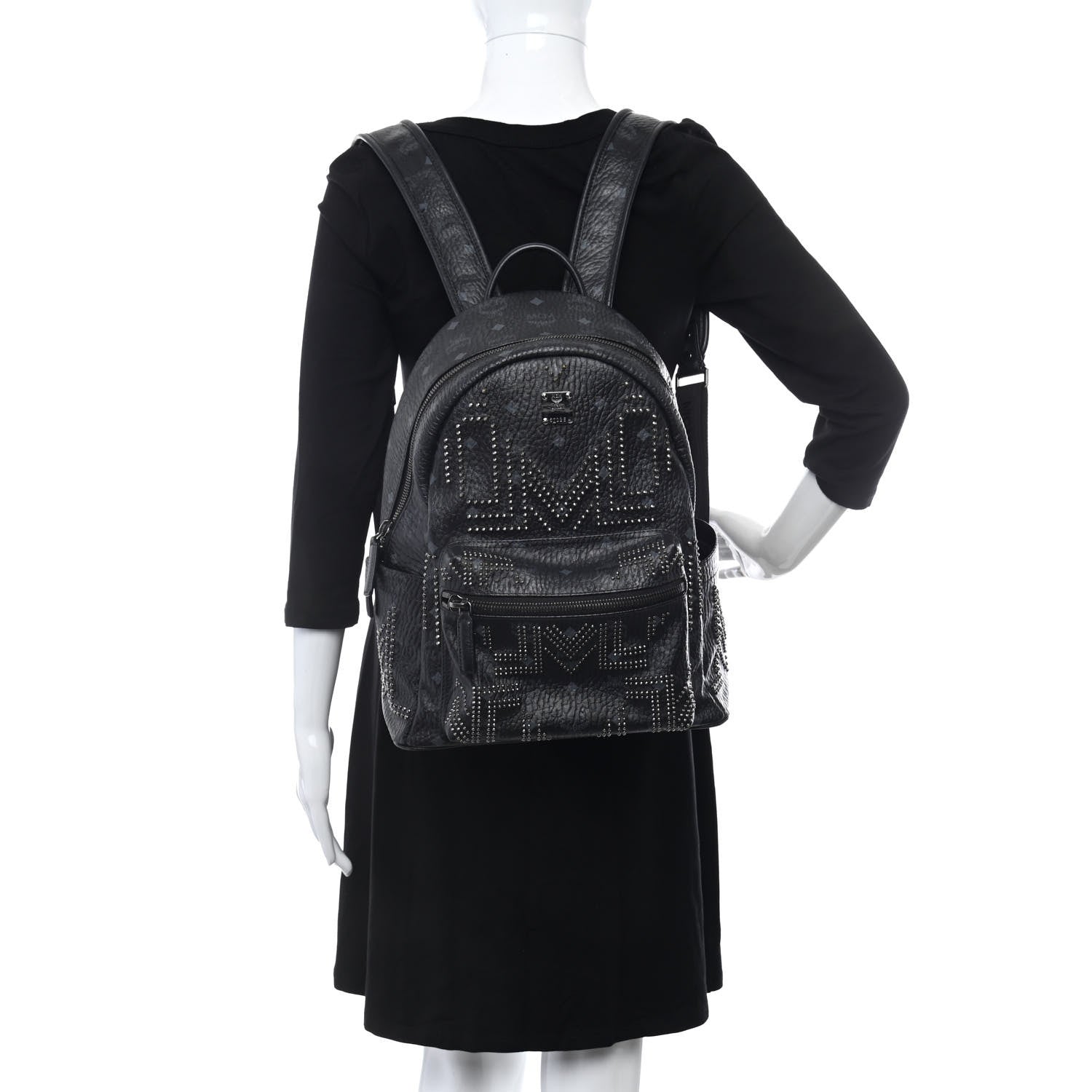 MCM Visetos Studded Medium Stark Gunta Backpack Black 2 of 11