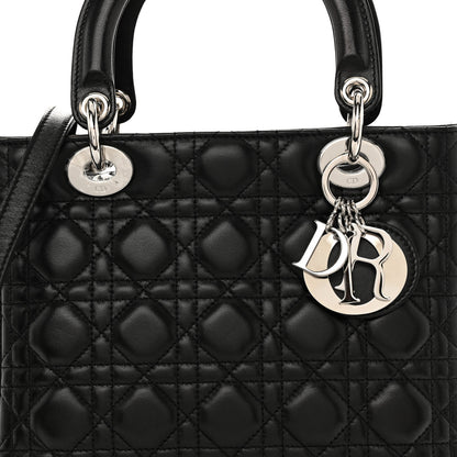 Christian Dior Lambskin Cannage Medium Lady Dior Black 7 of 9