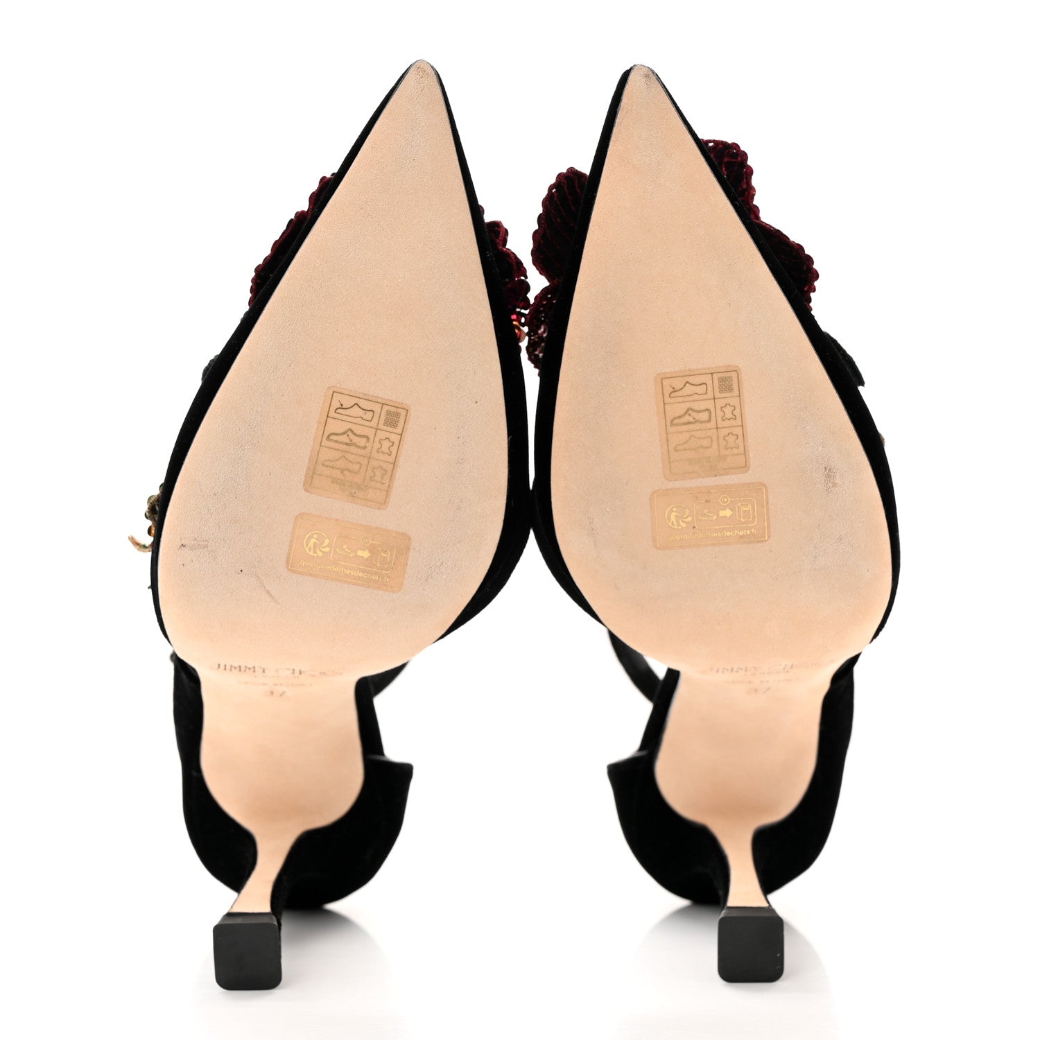 Jimmy Choo Sequin Velvet Azara 100 Pumps 37 Black 5 of 13