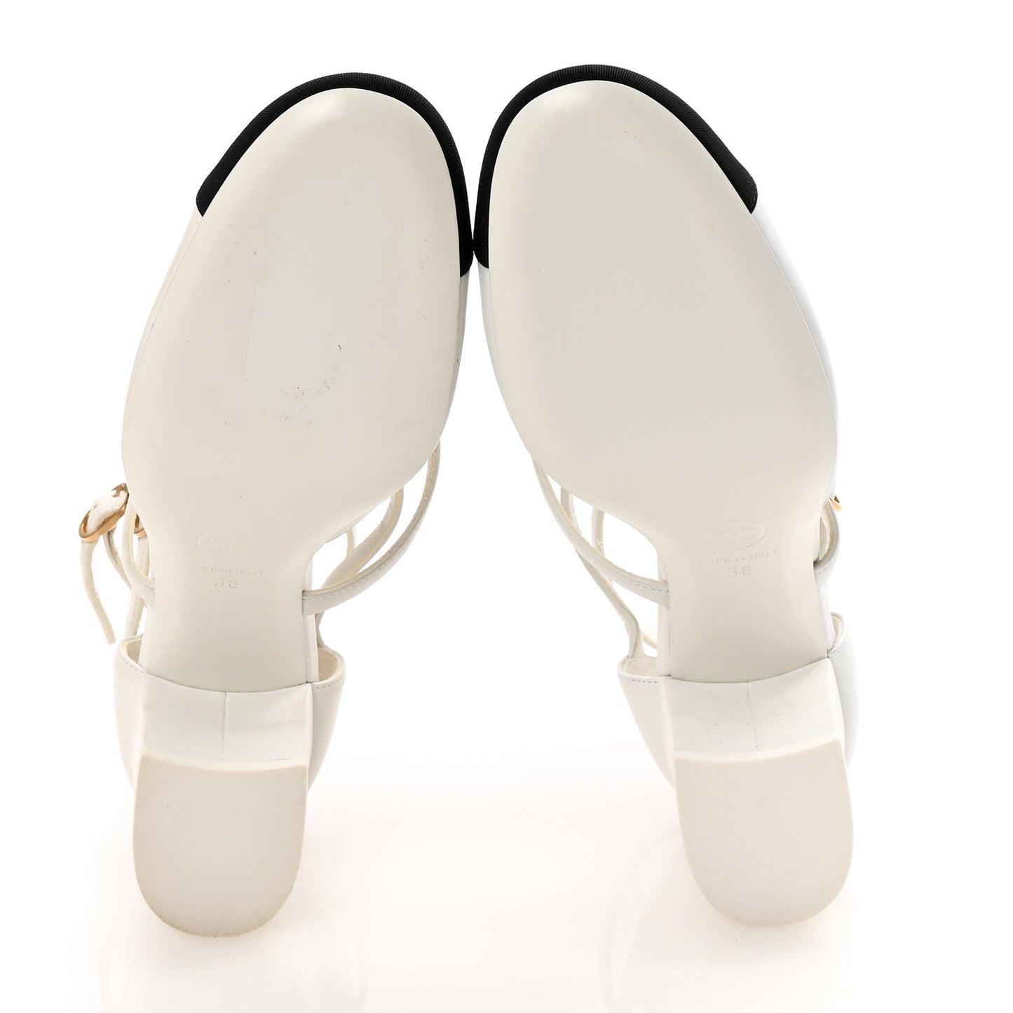 Lambskin Grosgrain Bow Camellia Mary Jane Pumps 38 White Black