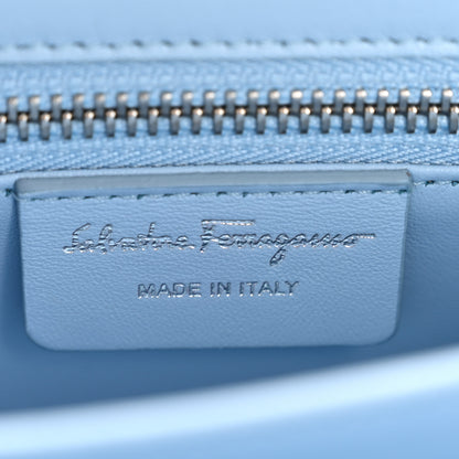 Salvatore Ferragamo Brushed Off Calfskin Mini Iconic Top Handle Bag Sky Blue 6 of 14